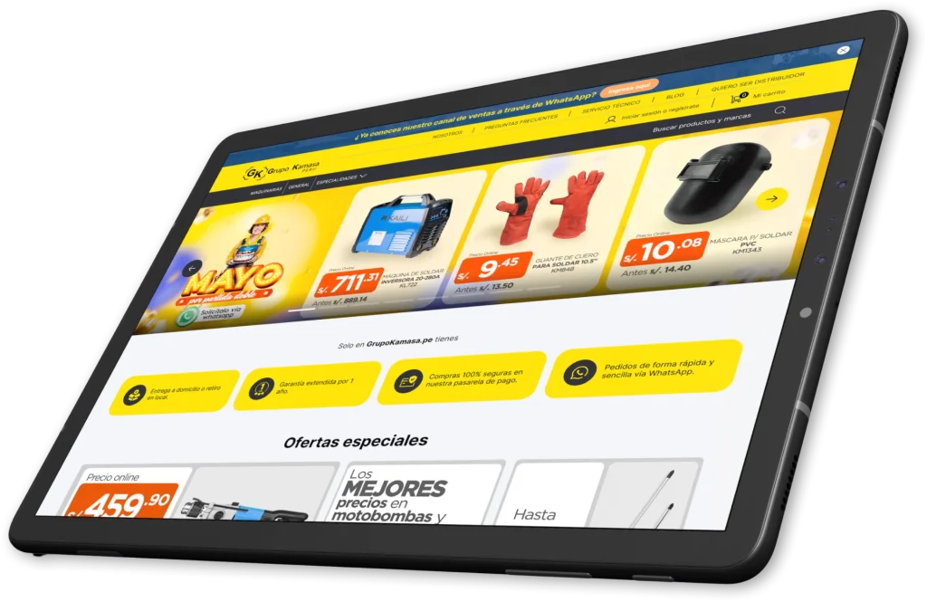Diseño de página web ecommerce para Grupo Kamasa, proyecto de GrowBy