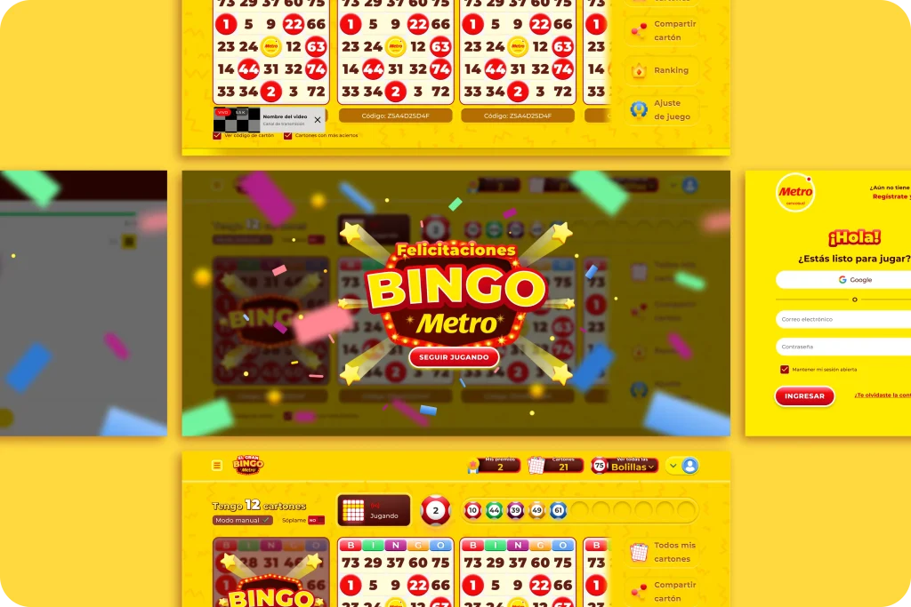 Desarrollo web a medida para Bingo Metro, proyecto de GrowBy
