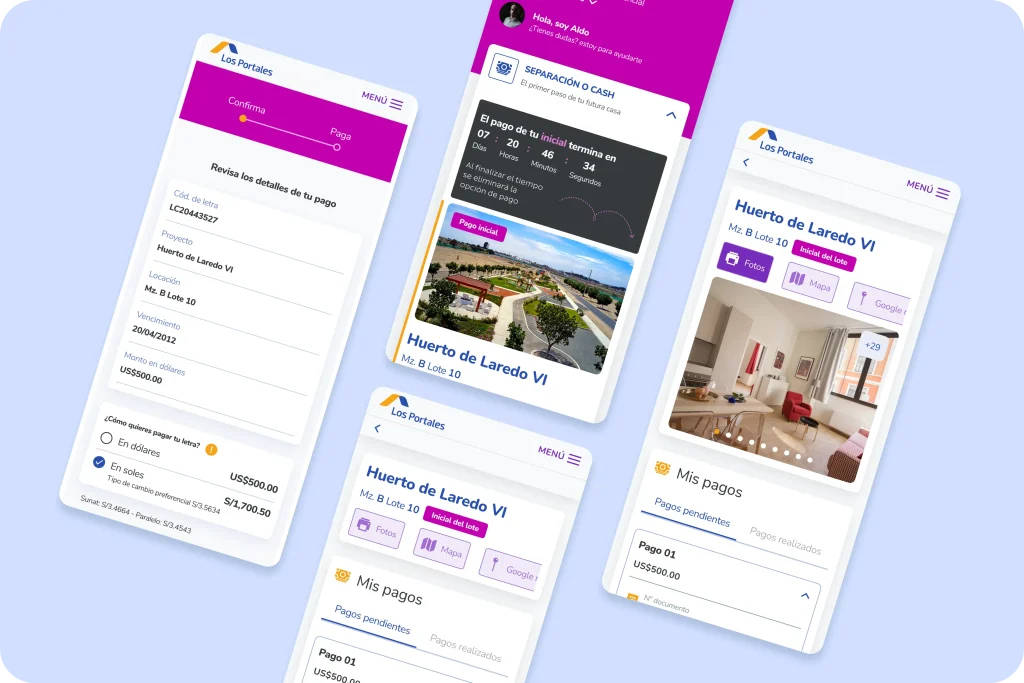 UI Design y prototipado para Los Portales, proyecto de GrowBy